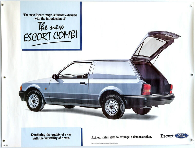 FORD ESCORT COMBI VAN - ORIGINAL DEALER SHOWROOM ADVERTISING POSTER SP1359 74