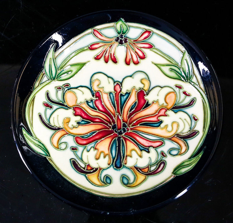 MOORCROFT POTTERY 'FLORIAN DREAM' RACHEL BISHOP FLORAL FLOWER PIN DISH PLATE