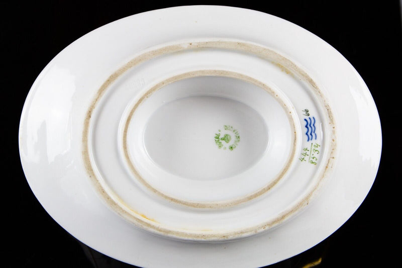 ROYAL COPENHAGEN 'HENRIETTE' PAINTED FLORAL GILT PORCELAIN SAUCE GRAVY BOAT 8534