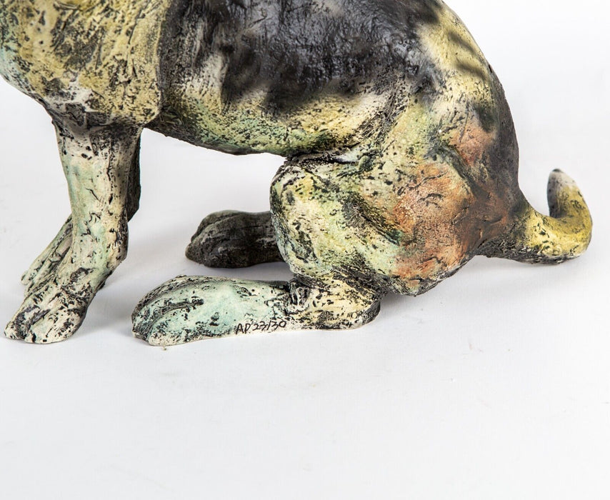 APRIL SHEPHERD 'PAYING ATTENTION' LIMITED EDITION BEAGLE DOG SCULPTURE 23/30 C.O.A.