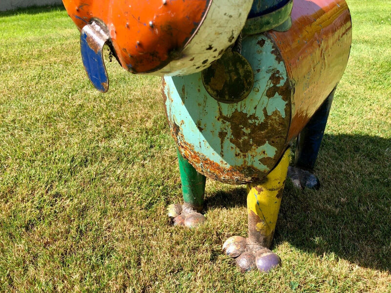 EE-I-EE-I-O RALPH THE DOG, LARGE TIN METAL GARDEN ORNAMENT FIGURE SCULPTURE 77cm