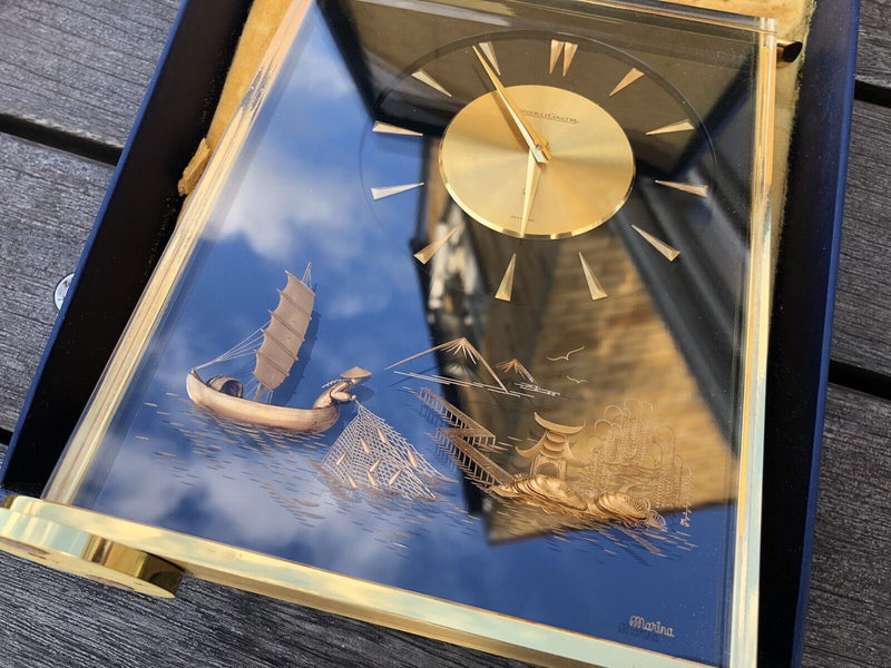 JAEGER LECOULTRE MARINA 488 JAPANESE MOUNT FUJI 8-DAY MANTEL CLOCK, BOXED