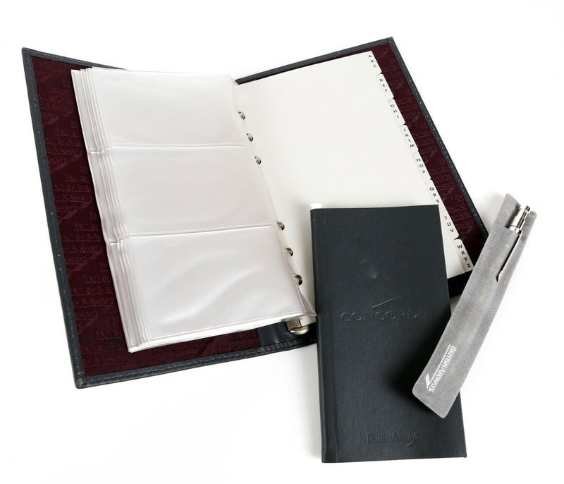 CONCORDE BRITISH AIRWAYS - LEATHER BUSINESS CARD WALLET, NOTEBOOK & BALLPOINT PEN
