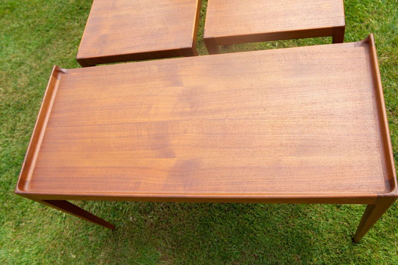 KURT OSTERVIG for JASON MOBLER - RETRO MID-CENTURY DANISH TEAK NEST OF TABLES