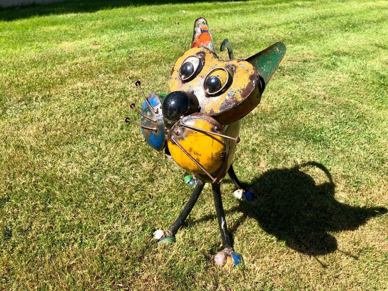 EE-I-EE-I-O TABITHA THE CAT, TIN METAL GARDEN ORNAMENT FIGURE SCULPTURE, 54cm