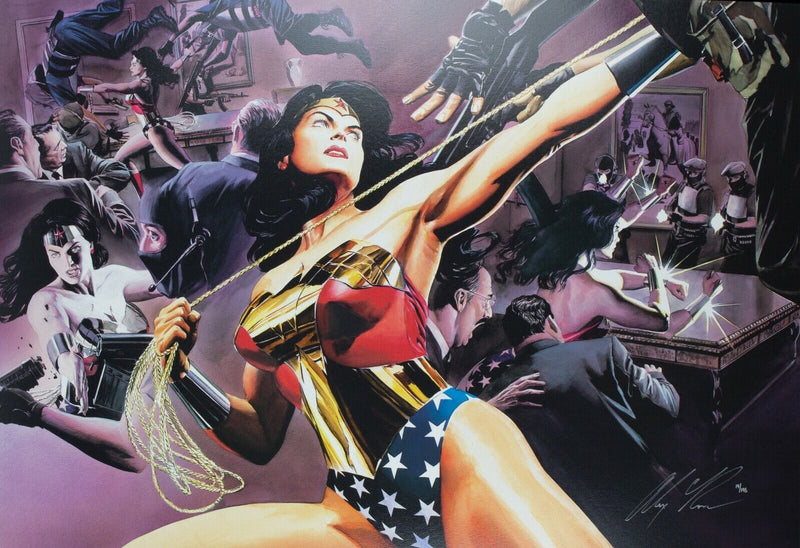 ALEX ROSS 'WONDER WOMAN DEFENDER OF TRUTH' LIMITED EDITION DC COMICS CANVAS PRINT 19/195