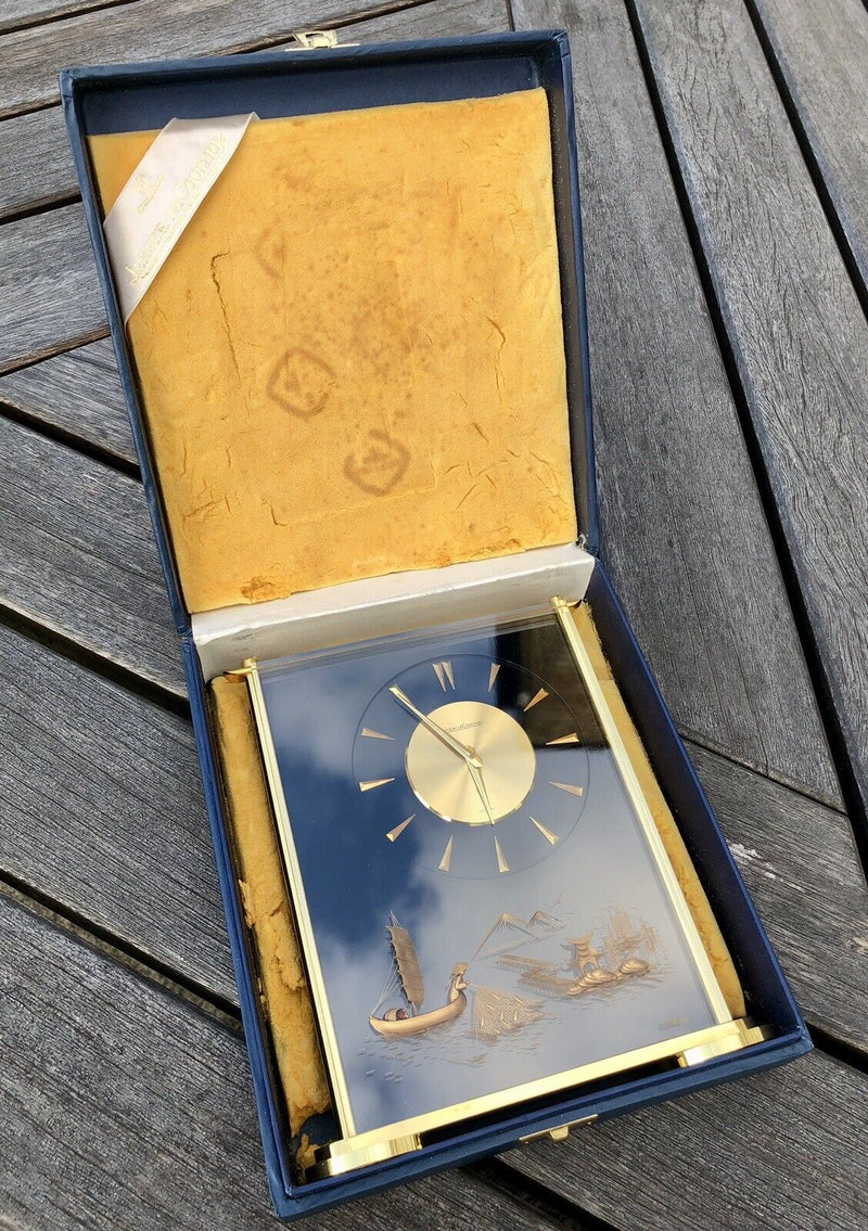 JAEGER LECOULTRE MARINA 488 JAPANESE MOUNT FUJI 8-DAY MANTEL CLOCK, BOXED