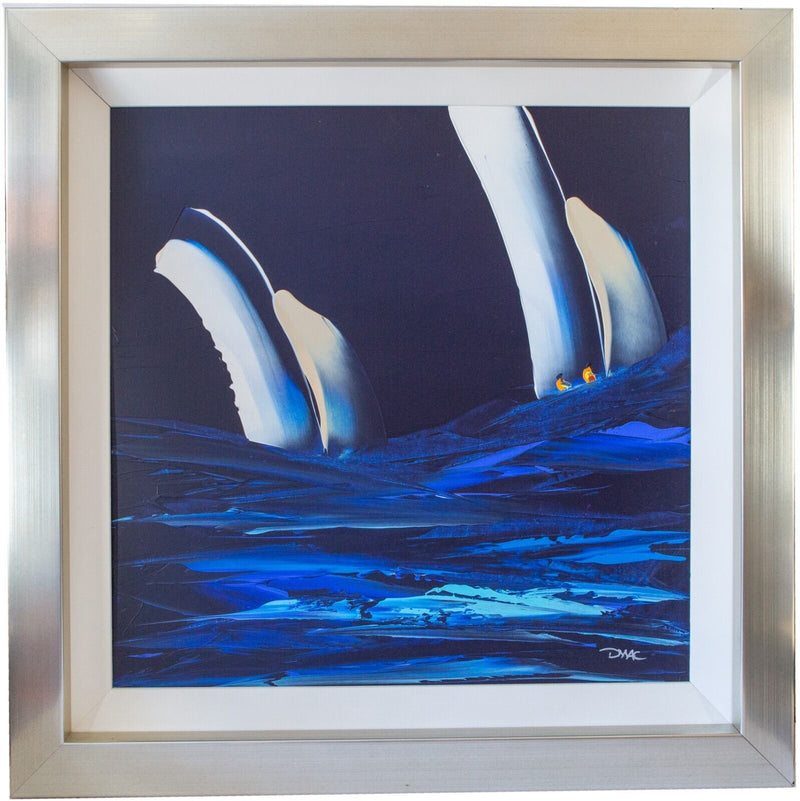 DUNCAN MACGREGOR 'ROUGH SEAS' BOAT SEASCAPE, ORIGINAL ACRYLIC PAINTING, SIGNED