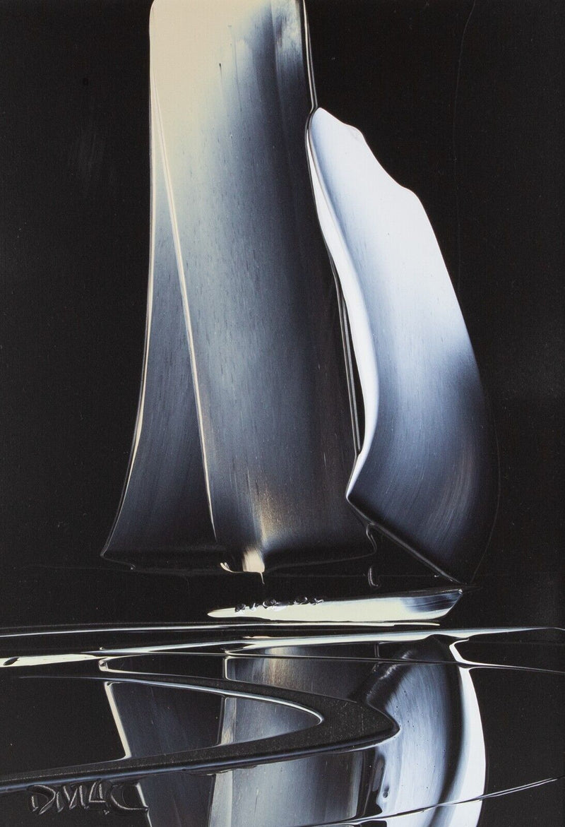 DUNCAN MACGREGOR 'MOORING' SAILING BOAT YACHT SEASCAPE, ACRYLIC PAINTING, SIGNED