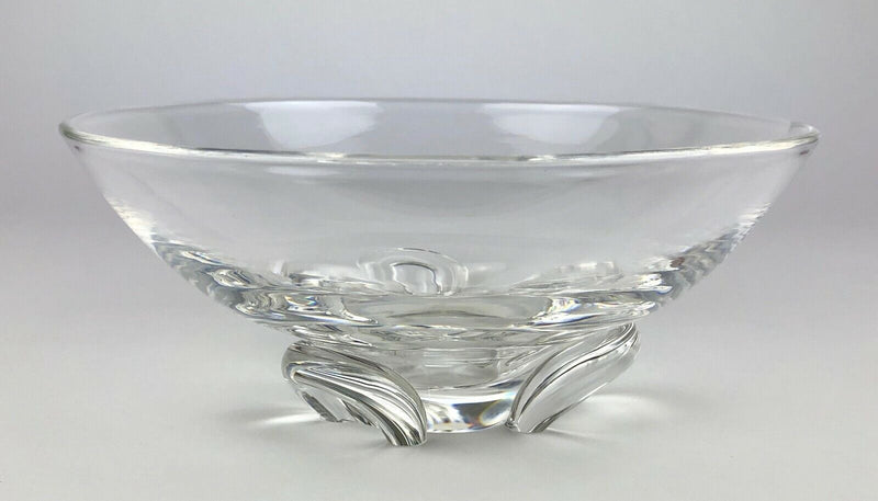 DONALD POLLARD for STEUBEN 1954 CRYSTAL GLASS FLORETTE TRILLIUM FOOTED BOWL DISH