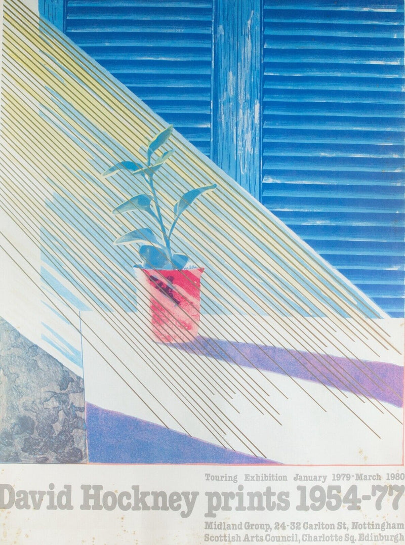 DAVID HOCKNEY PRINTS 1954-77, 'SUN', ORIGINAL 1979 TOUR EXHIBITION POSTER PRINT