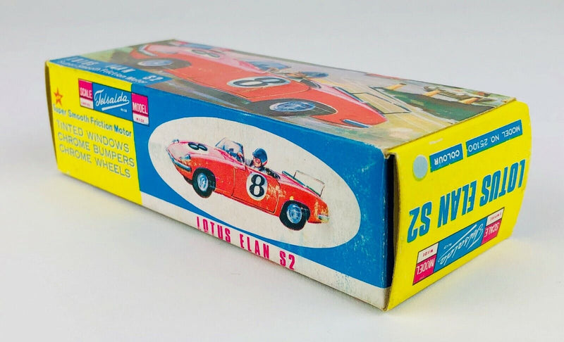 TELSALDA, HONG KONG LOTUS ELAN S2 No. 25100 VINTAGE FRICTION CAR MODEL TOY BOX