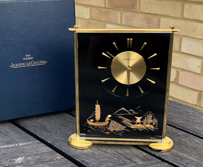 JAEGER LECOULTRE MARINA 488 JAPANESE MOUNT FUJI 8-DAY MANTEL CLOCK, BOXED