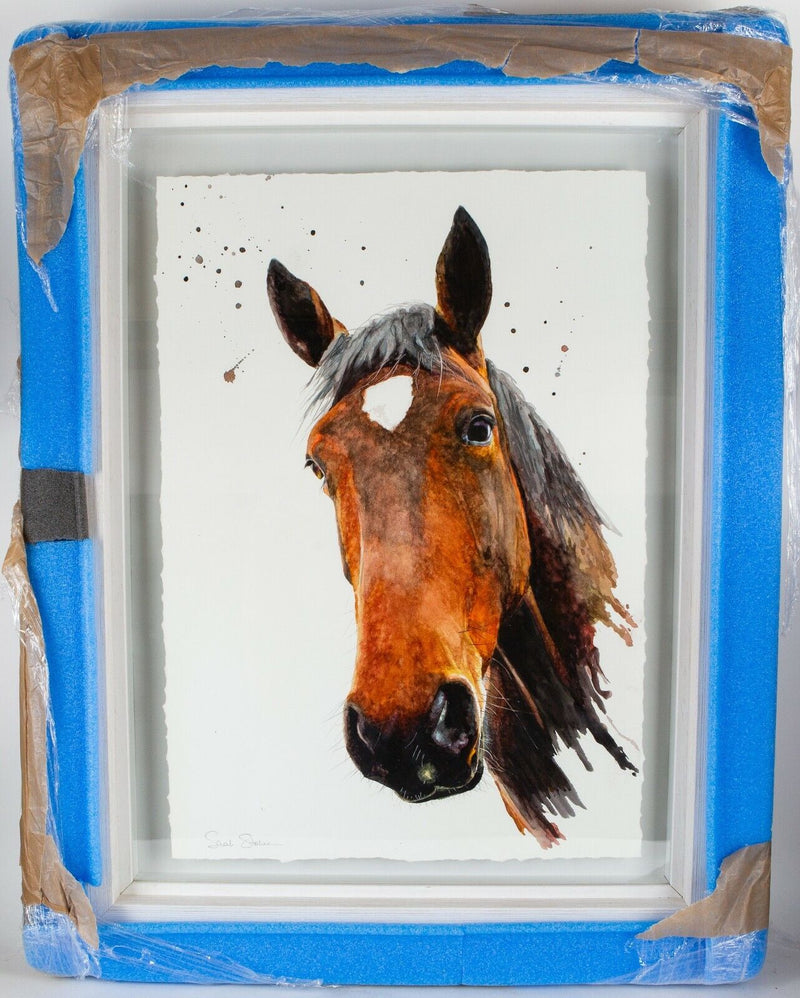 SARAH STOKES 'ENDEARING EYES' HORSE, LARGE ORIGINAL WATERCOLOUR PAINTING, SIGNED