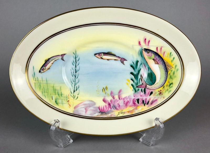 MINTON, JOHN DORY & TROUT, SUMNER/WOBY FISH SAUCE BOAT GRAVY JUG POT DISH STAND