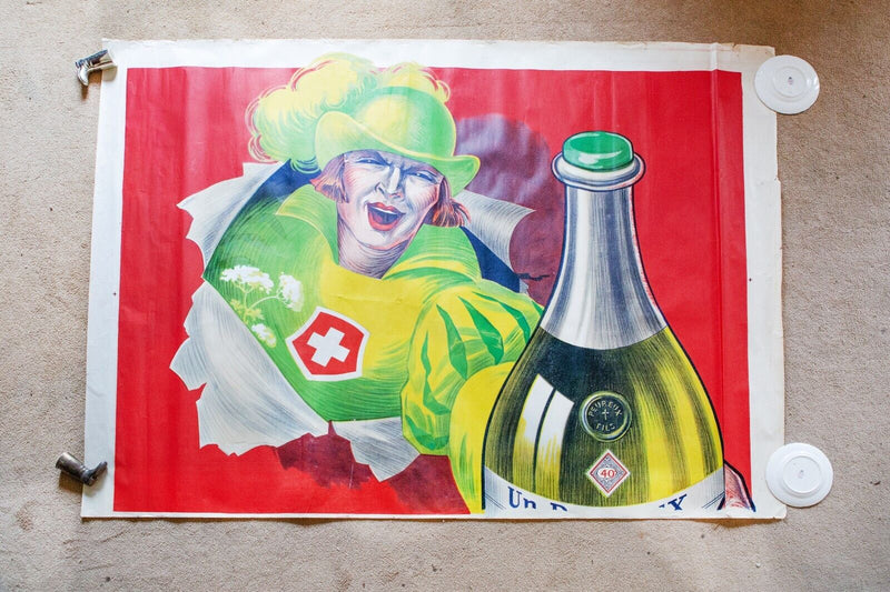 UN PEUREUX - ORIGINAL 1925 FRENCH PEUREUX FILS LARGE VINTAGE ADVERTISING POSTER