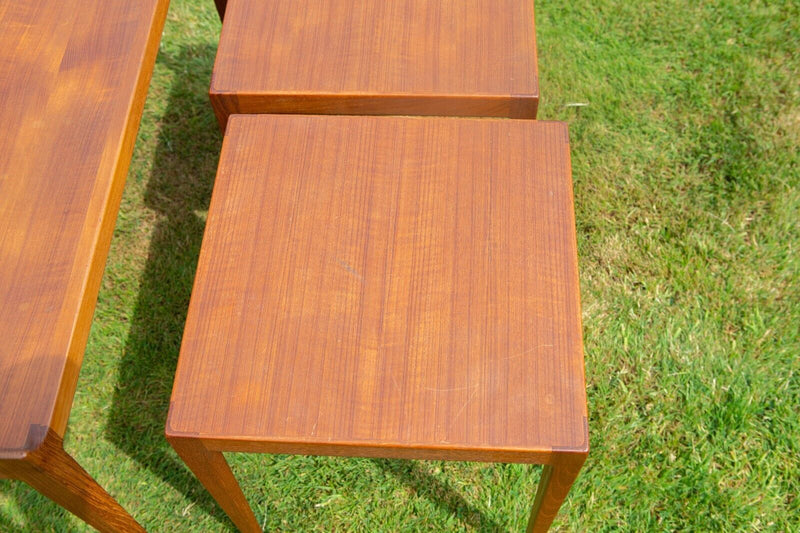KURT OSTERVIG for JASON MOBLER - RETRO MID-CENTURY DANISH TEAK NEST OF TABLES