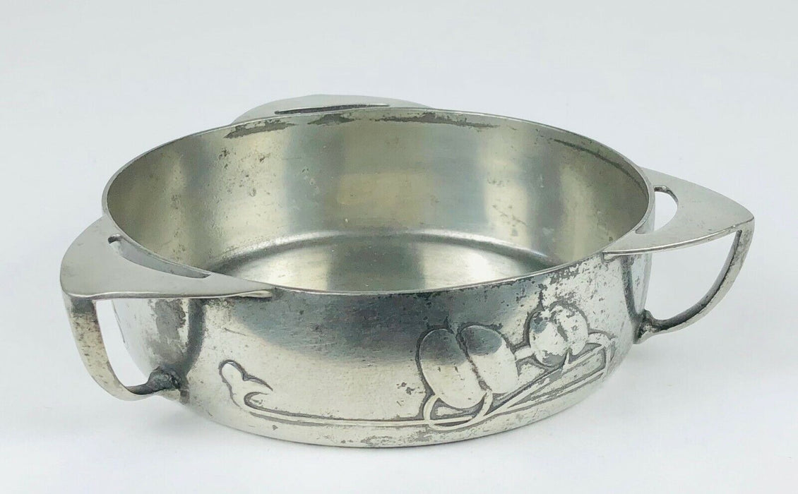 ARCHIBALD KNOX for LIBERTY & Co. TUDRIC PEWTER TRI-HANDLED BUTTER DISH BOWL 0162
