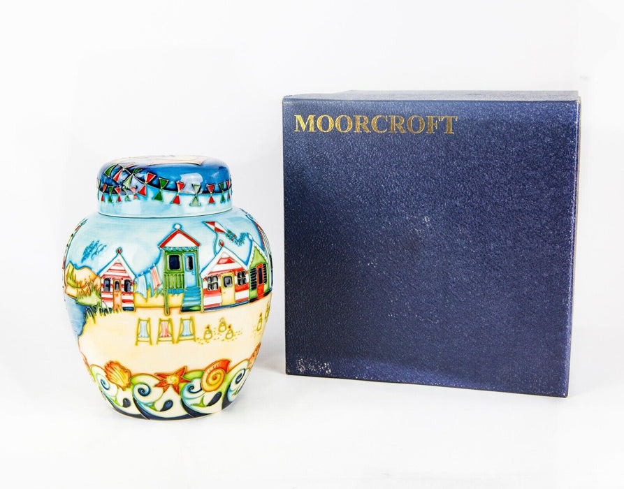 MOORCROFT 'BESIDE THE SEASIDE' 2008 NICOLA SLANEY GINGER JAR VASE 24/250, BOXED