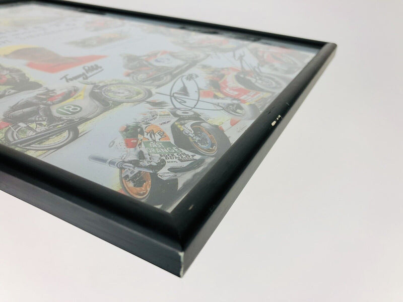 ALAN SANDERSON TRIBUTE - MOTOR BIKE TT POSTER, GUY MARTIN & McGUINESS SIGNED