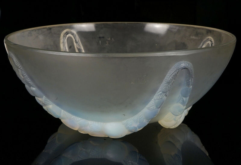 R LALIQUE 'VILLENEUVE' LARGE FROSTED/OPALESCENT GLASS CENTREPIECE BOWL DISH 402