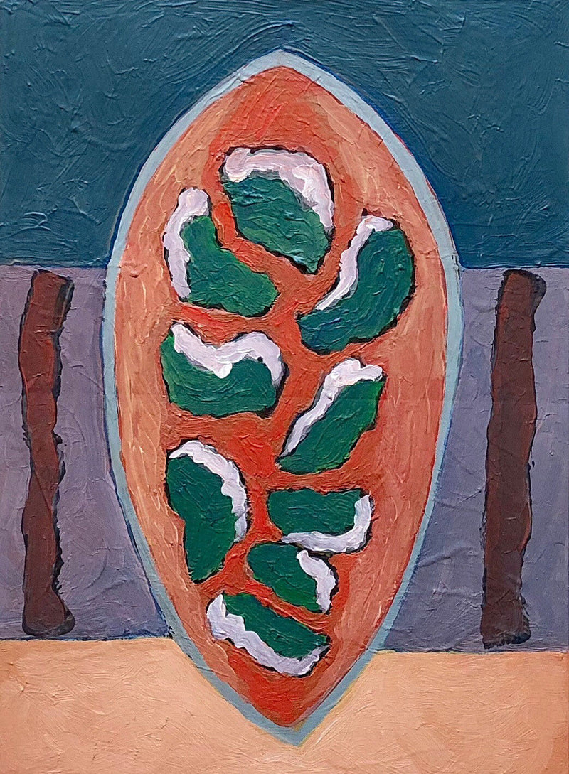 HERVÈ CONSTANT 'TABLETTES DES ANCESTRES' SIGNED ABSTRACT OIL ON PAPER