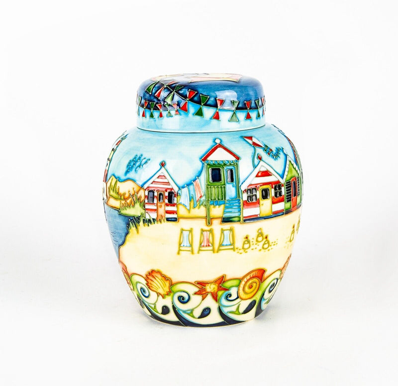 MOORCROFT 'BESIDE THE SEASIDE' 2008 NICOLA SLANEY GINGER JAR VASE 24/250, BOXED