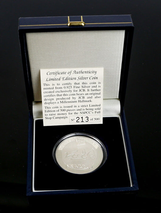 2000 JCB / NSPCC LIMITED EDITION 925 SILVER COIN MEDAL & C.O.A