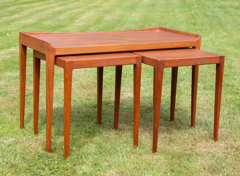 KURT OSTERVIG for JASON MOBLER - RETRO MID-CENTURY DANISH TEAK NEST OF TABLES