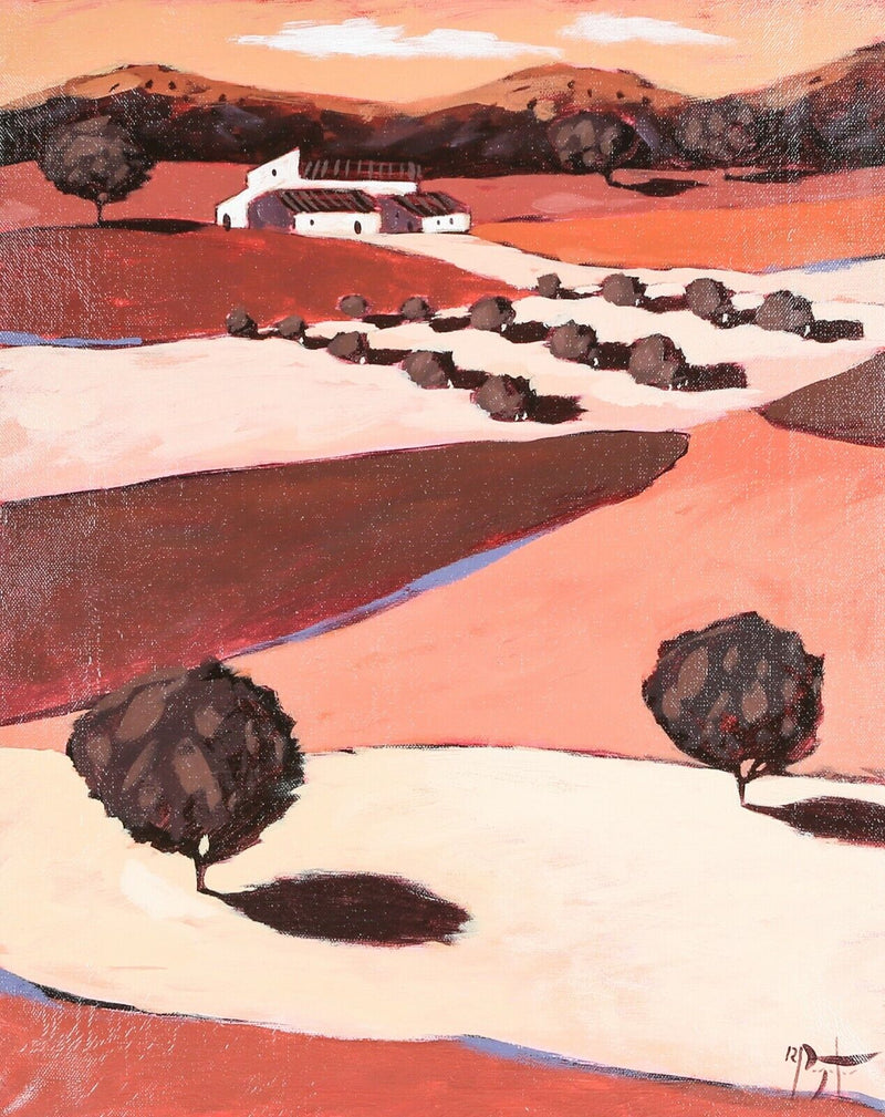 § RICHARD PARGETER 'PROVENCE STREET' LANDSCAPE ACRYLIC ON CANVAS