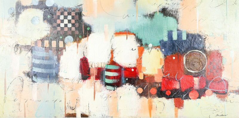 JOHN AND ELLI MILAN 'ABSTRACT MEDLEY V' OIL ON BOARD, SIGNED