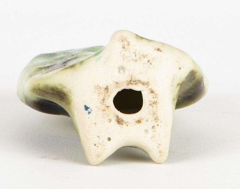 CARN, SEATED OWL, STUDIO ART POTTERY GREEN/BROWN GLAZED BIRD FIGURE MODEL