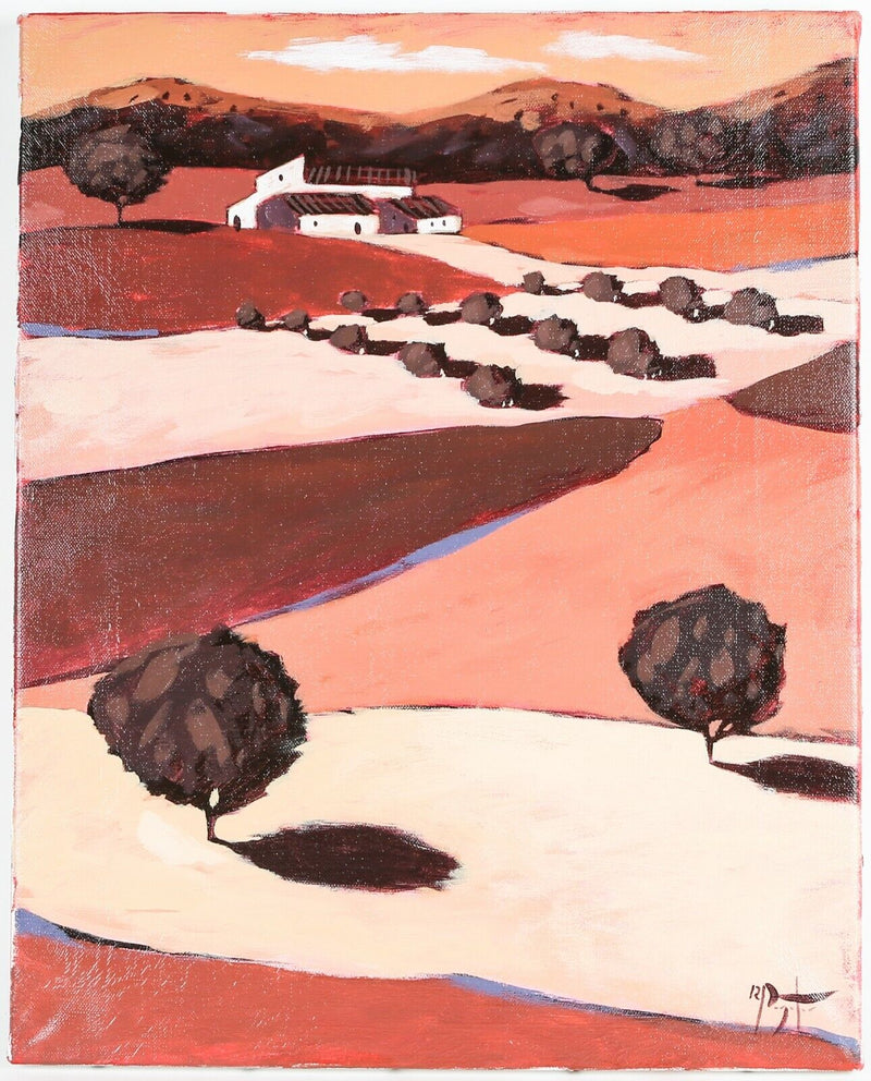 § RICHARD PARGETER 'PROVENCE STREET' LANDSCAPE ACRYLIC ON CANVAS
