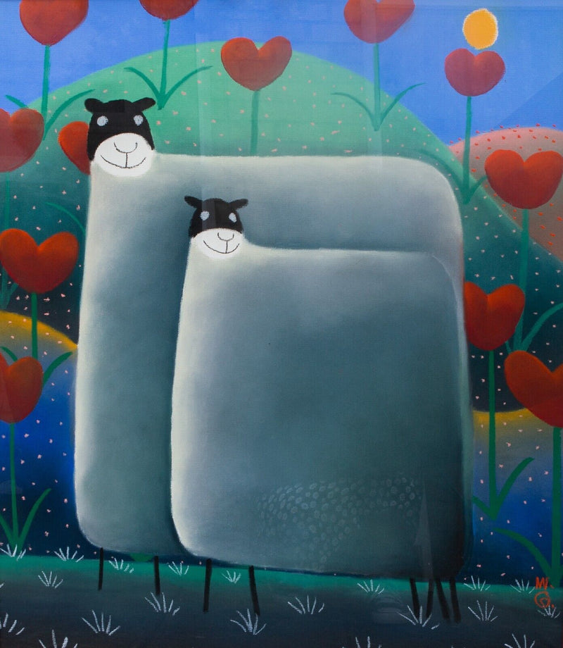 MACKENZIE THORPE 'TOGETHER IN WINTER' 2002 LARGE ORIGINAL PASTEL SIGNED