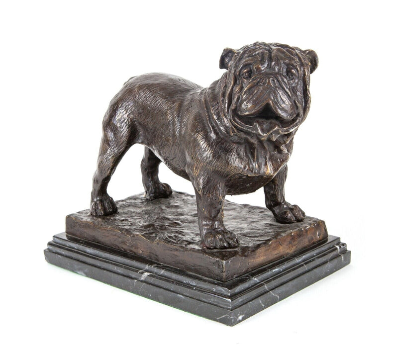 AFTER PIERRE-JULES MÊNE - LARGE FRENCH BRONZE BULLDOG FIGURE STATUE SCULPTURE
