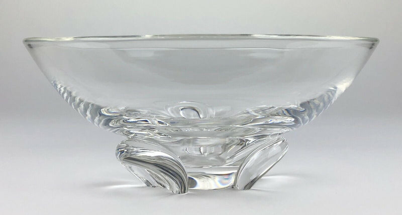 DONALD POLLARD for STEUBEN 1954 CRYSTAL GLASS FLORETTE TRILLIUM FOOTED BOWL DISH