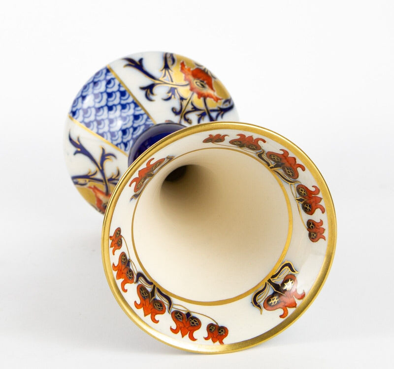 MOORCROFT MACINTYRE BURSLEM AURELIAN POPPY IMARI GILT TRUMPET VASE REG No 314901