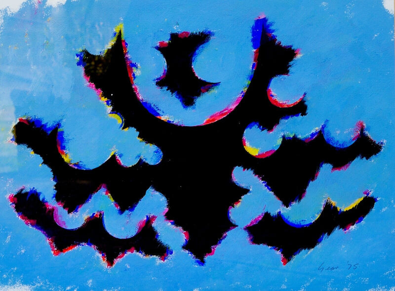 WILLIAM GEAR - DEC 1975 ABSTRACT COMPOSITION, ORIGINAL ACRYLIC PAINTING, SIGNED