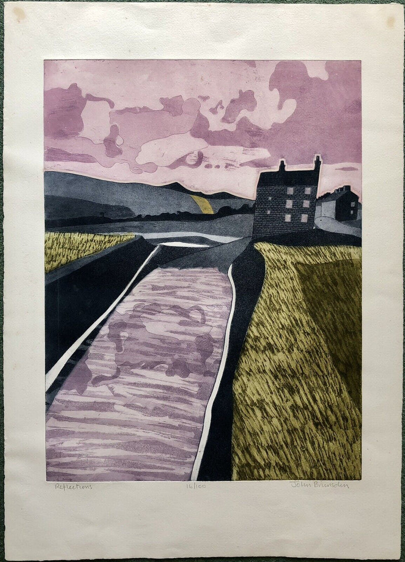 JOHN BRUNSDON 'REFLECTIONS' LIMITED EDITION ETCHING PRINT 16/100, SIGNED