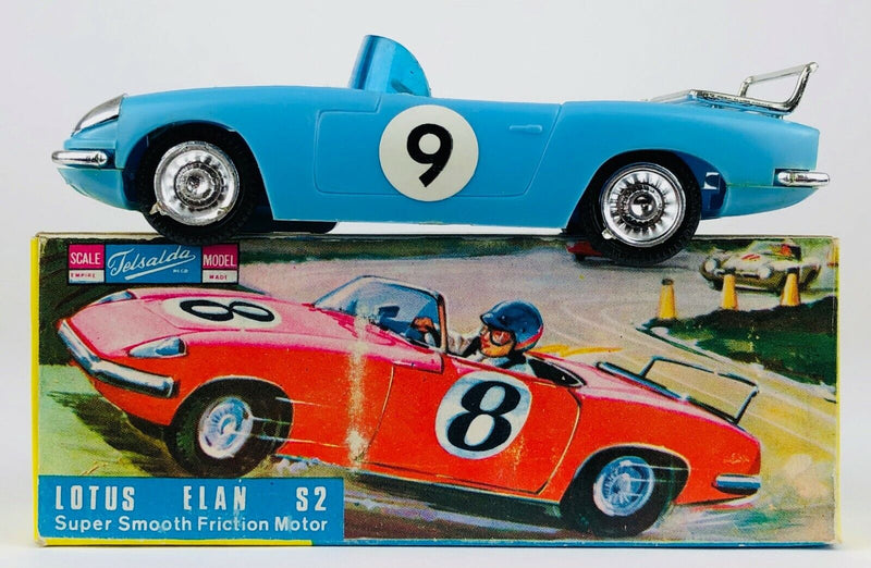 TELSALDA, HONG KONG LOTUS ELAN S2 No. 25100 VINTAGE FRICTION CAR MODEL TOY BOX