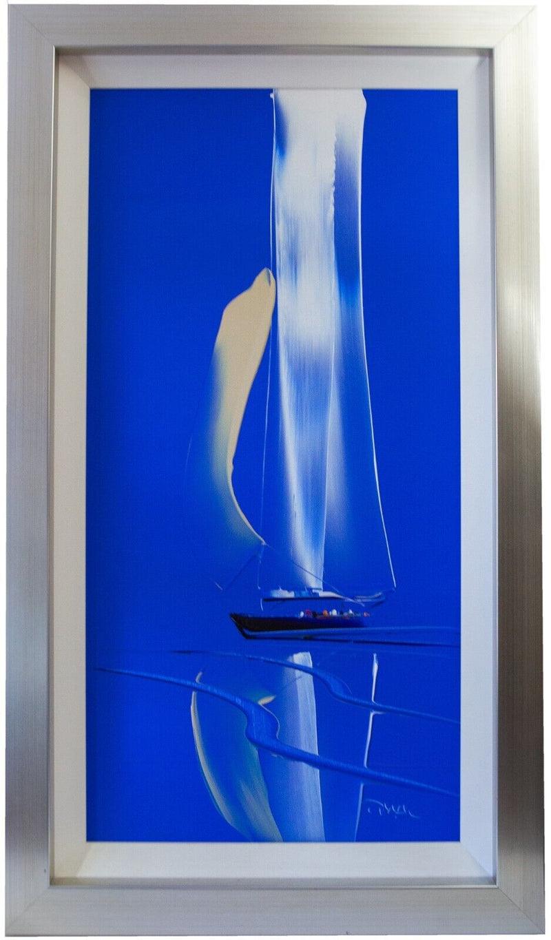 DUNCAN MACGREGOR 'SAILING' BOAT SEASCAPE, LARGE ACRYLIC PAINTING SIGNED