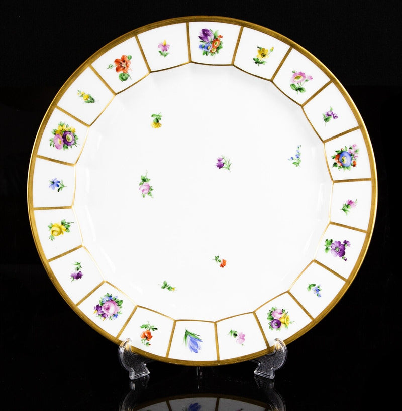 ROYAL COPENHAGEN 'HENRIETTE' PAINTED FLORAL GILT ROUND SERVING DISH PLATTER 8543