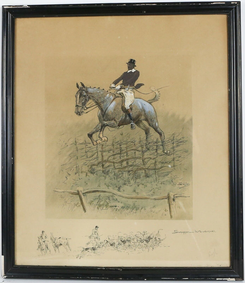 SNAFFLES, CHARLES JOHNSON PAYNE 'SWAGGER BUT A WORKMAN' COLOUR PRINT, SIGNED