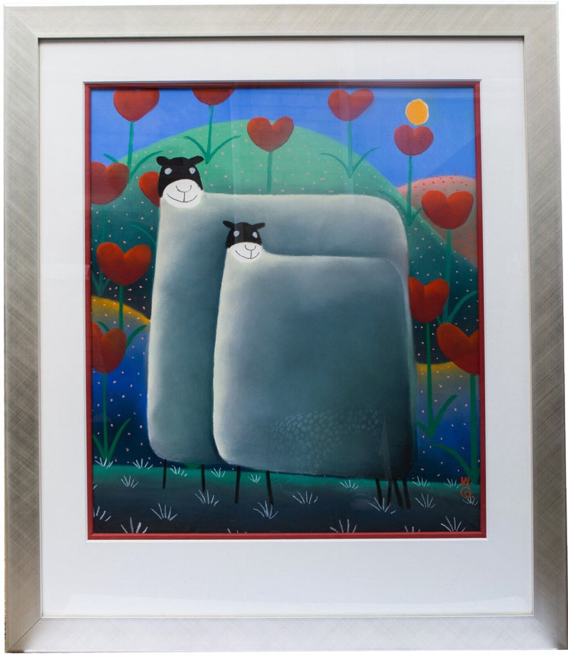 MACKENZIE THORPE 'TOGETHER IN WINTER' 2002 LARGE ORIGINAL PASTEL SIGNED