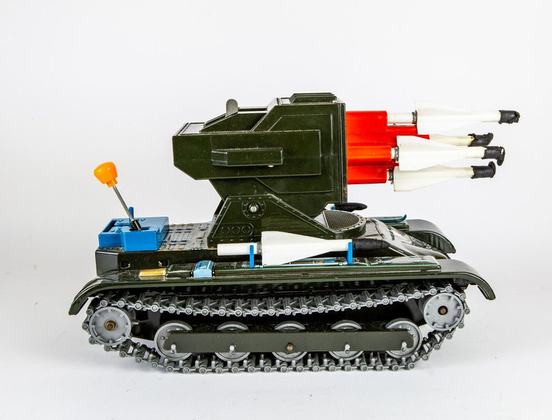 MASUDAYA, MISSILE TANK MS33, VINTAGE JAPANESE TIN PLATE MODEL ARMY TOY, BOXED