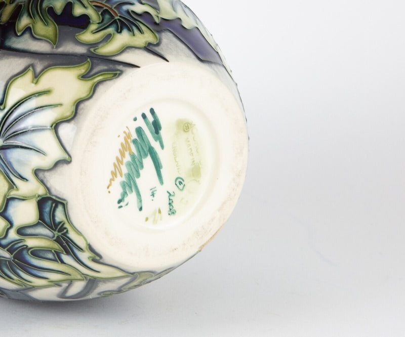 MOORCROFT POTTERY 'BARN OWL IN FLIGHT' 2008 KERRY GOODWIN NIGHT SKY VASE, BOXED