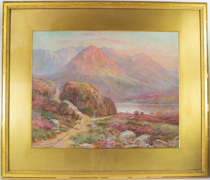 EDGAR LONGSTAFFE, MOUNTAINOUS LANDSCAPE, OIL ON BOARD, SIGNED