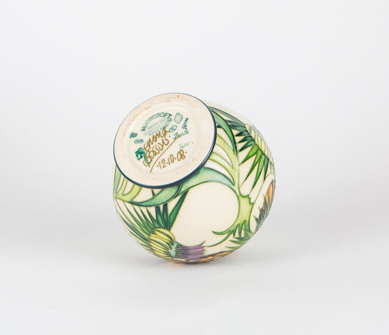 MOORCROFT 'NORTHUMBERLAND' 2008 EMMA BOSSONS BUTTERFLIES THISTLES VASE, BOXED