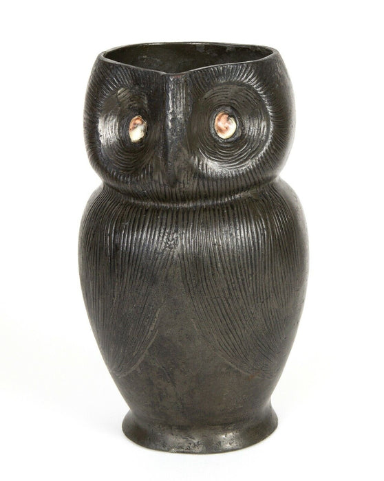 LIBERTY & Co. - TUDRIC PEWTER OWL BIRD JUG PITCHER WITH SHELL EYES No. 035