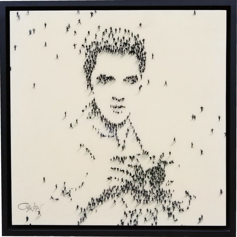 CRAIG ALAN 'ELVIS PRESLEY WITH CAMERA' LARGE MIXED MEDIA, SIGNED